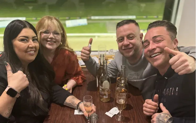 Group enjoying hospitality at Nottingham Gryehounds