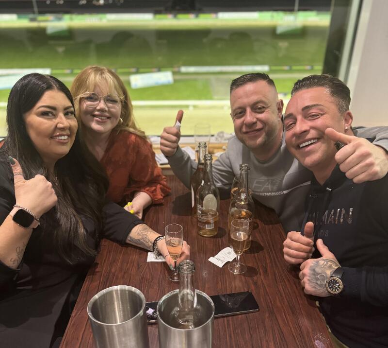 A group of hospitality guests at Nottingham Greyhounds