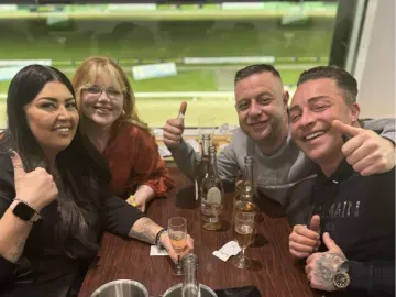 Group enjoying hospitality at Nottingham Gryehounds