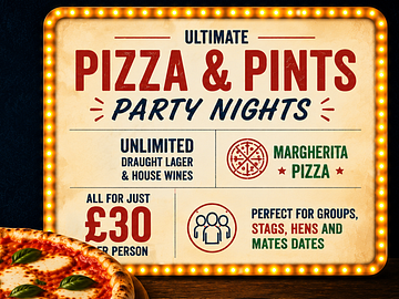unlimited pizza and pints